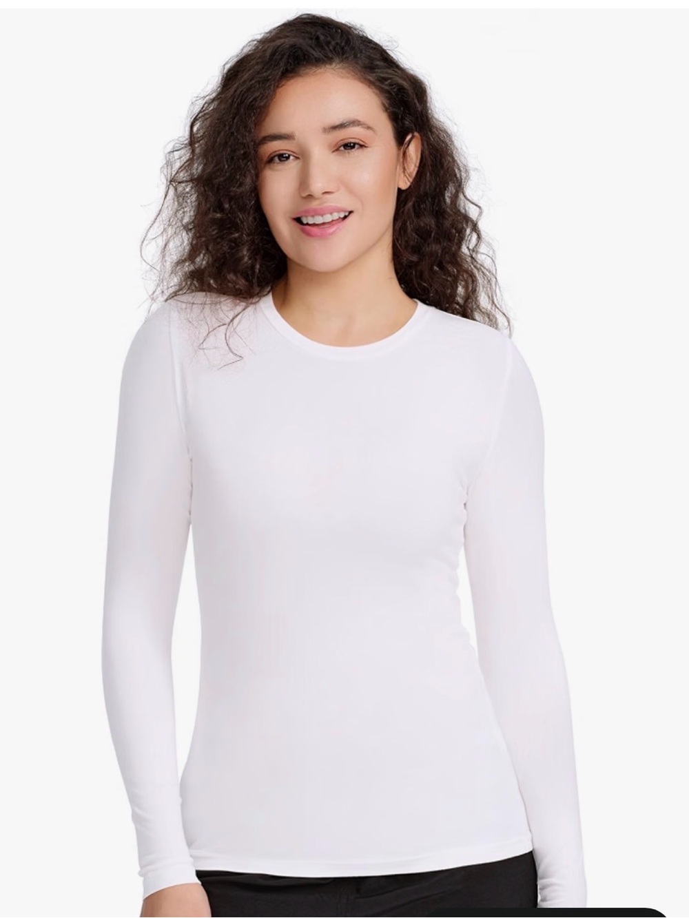 Women's Long-Sleeve Crewneck Tee - White